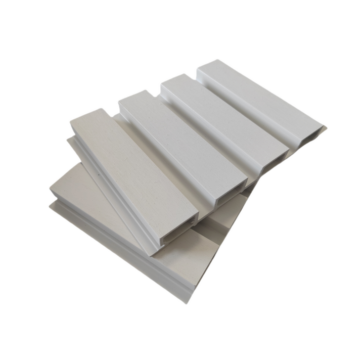 Indoor Castellated PVC Composite Wall and Ceiling Lining Board - 220mm x 21mm x 2.7m - Arctic White