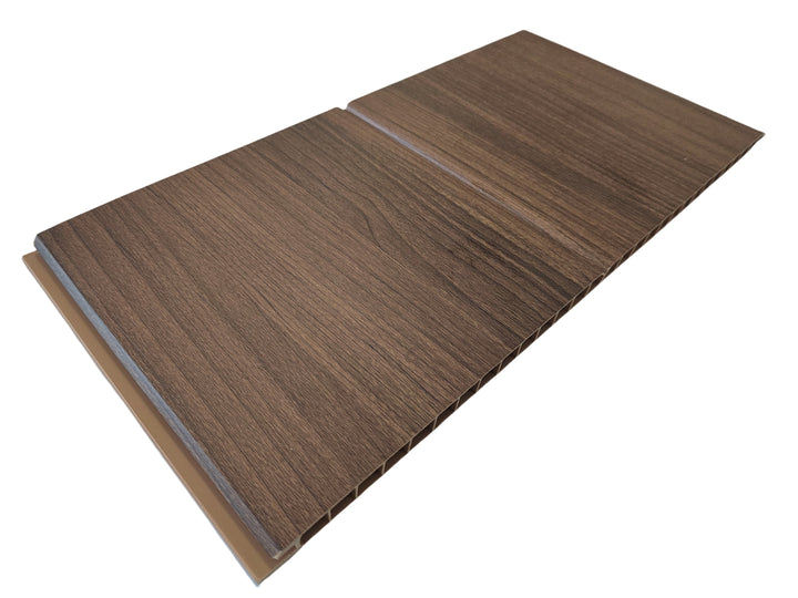 Indoor PVC VJ Wall and Ceiling Lining Board - 300mm x 9mm x 2.7m - Dark Walnut