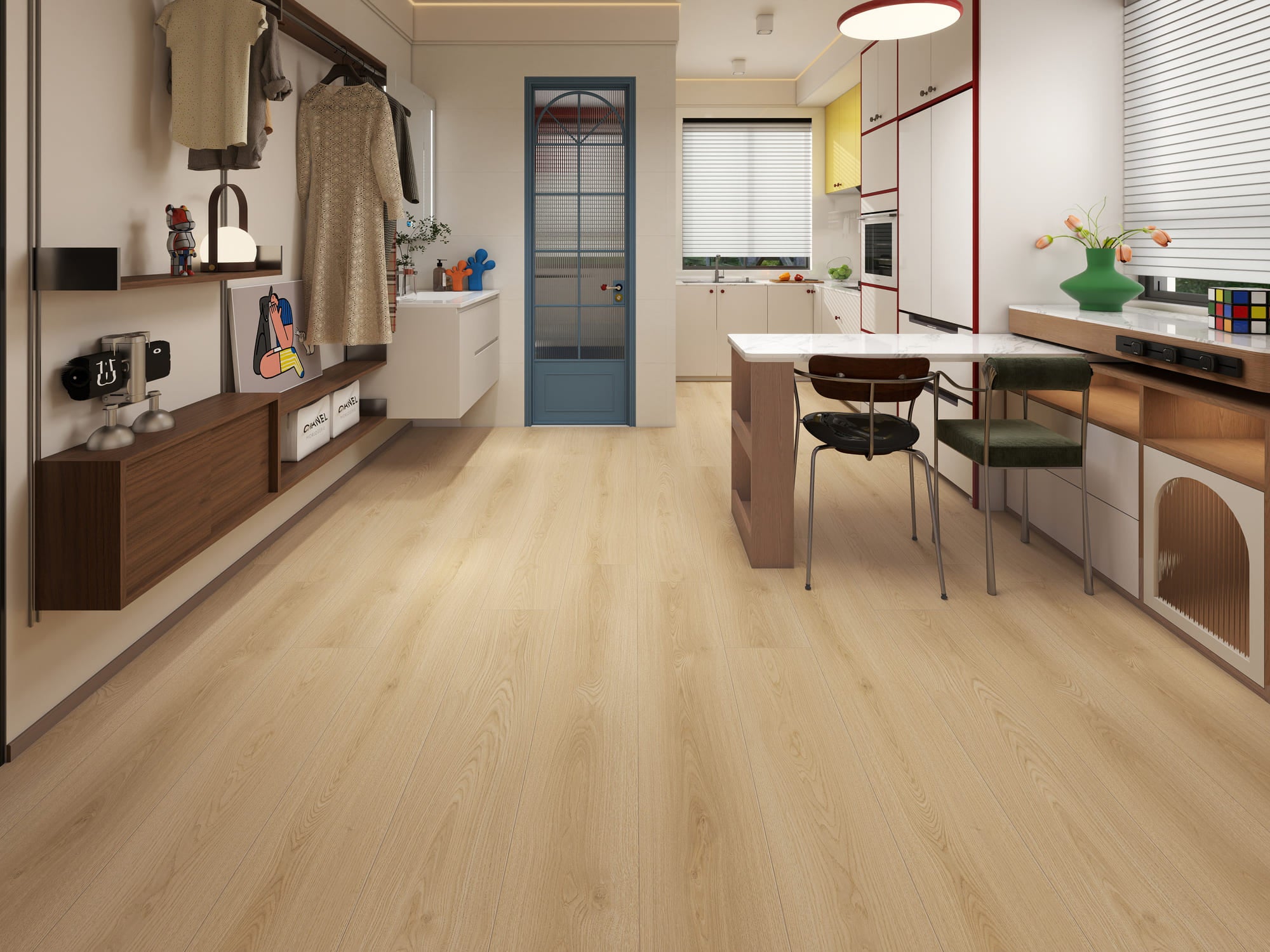 220 - non repeted pattern in 7.3 sqm - 10+2mm Waterproof Laminate Flooring IXPE underlay attached - 1.814 sqm / carton