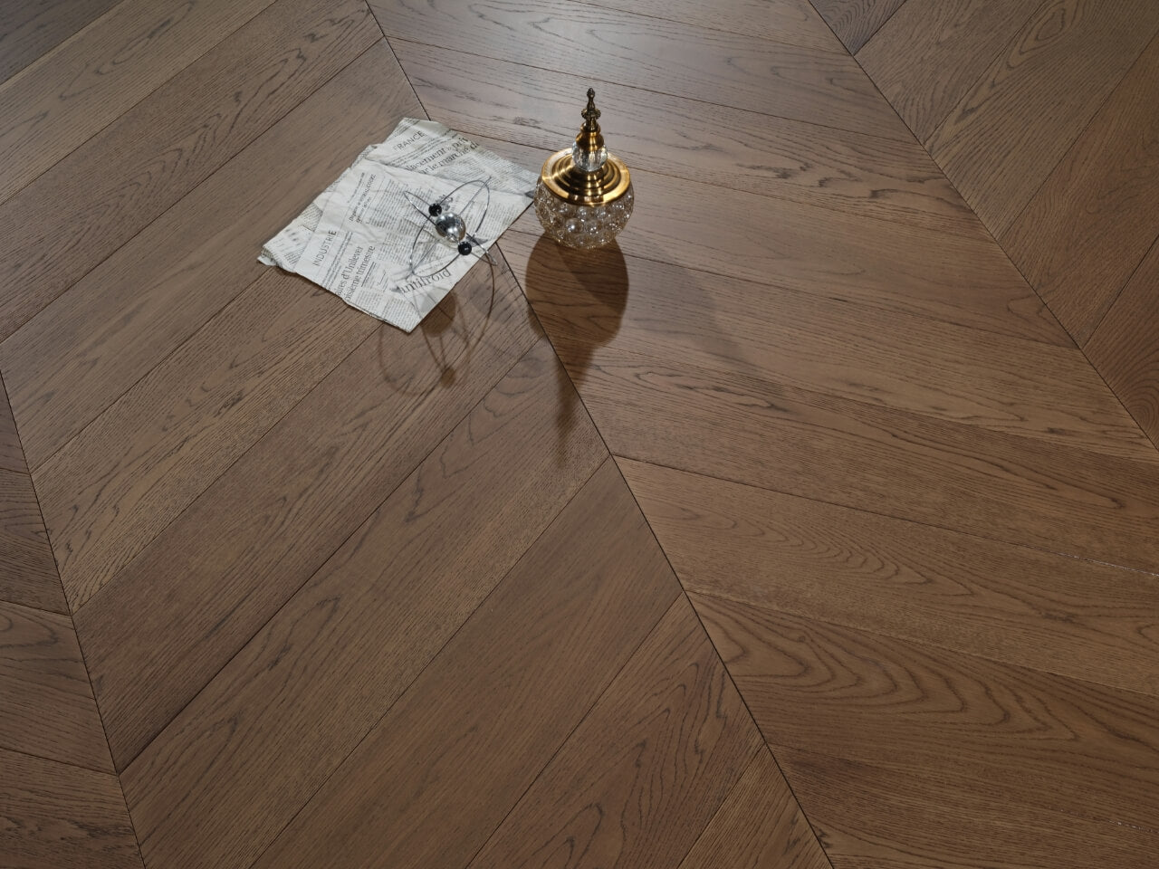 Engineered Timber Flooring - AB Grade 15/4mm CHEVRON - Y04 CLAY BROWN OAK