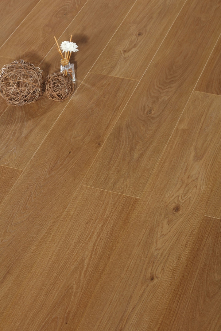 12mm 1.897sqm Amber Oak Premium Laminate Flooring