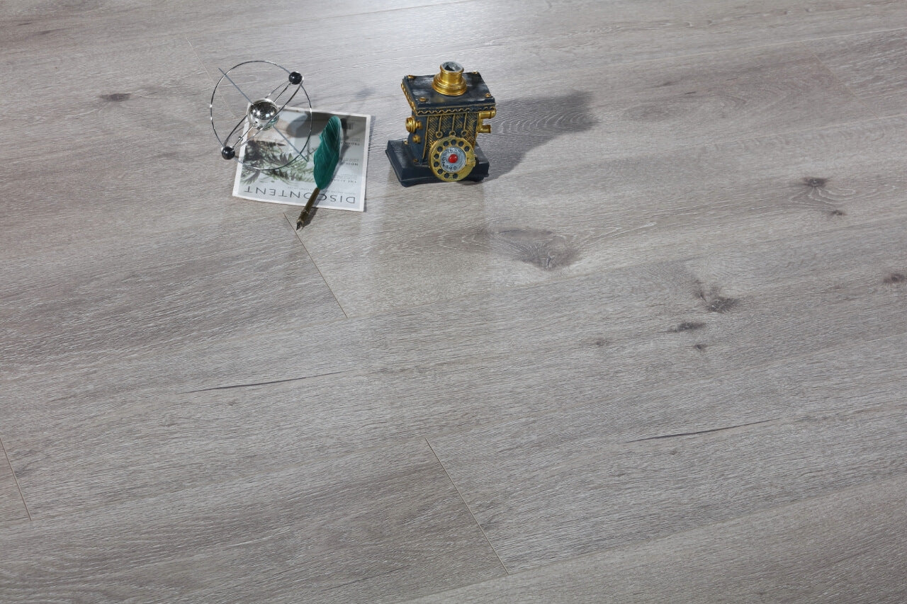 12mm 1.897sqm Natural Grey Standard Laminate Flooring 159